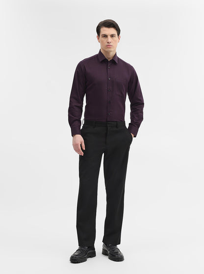 Dark Purple Solid Regular Fit Formal Shirt | JadeBlue