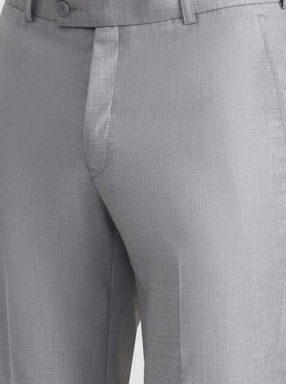 Light Grey Solid Slim Fit Formal Trouser | JadeBlue Super Luxe