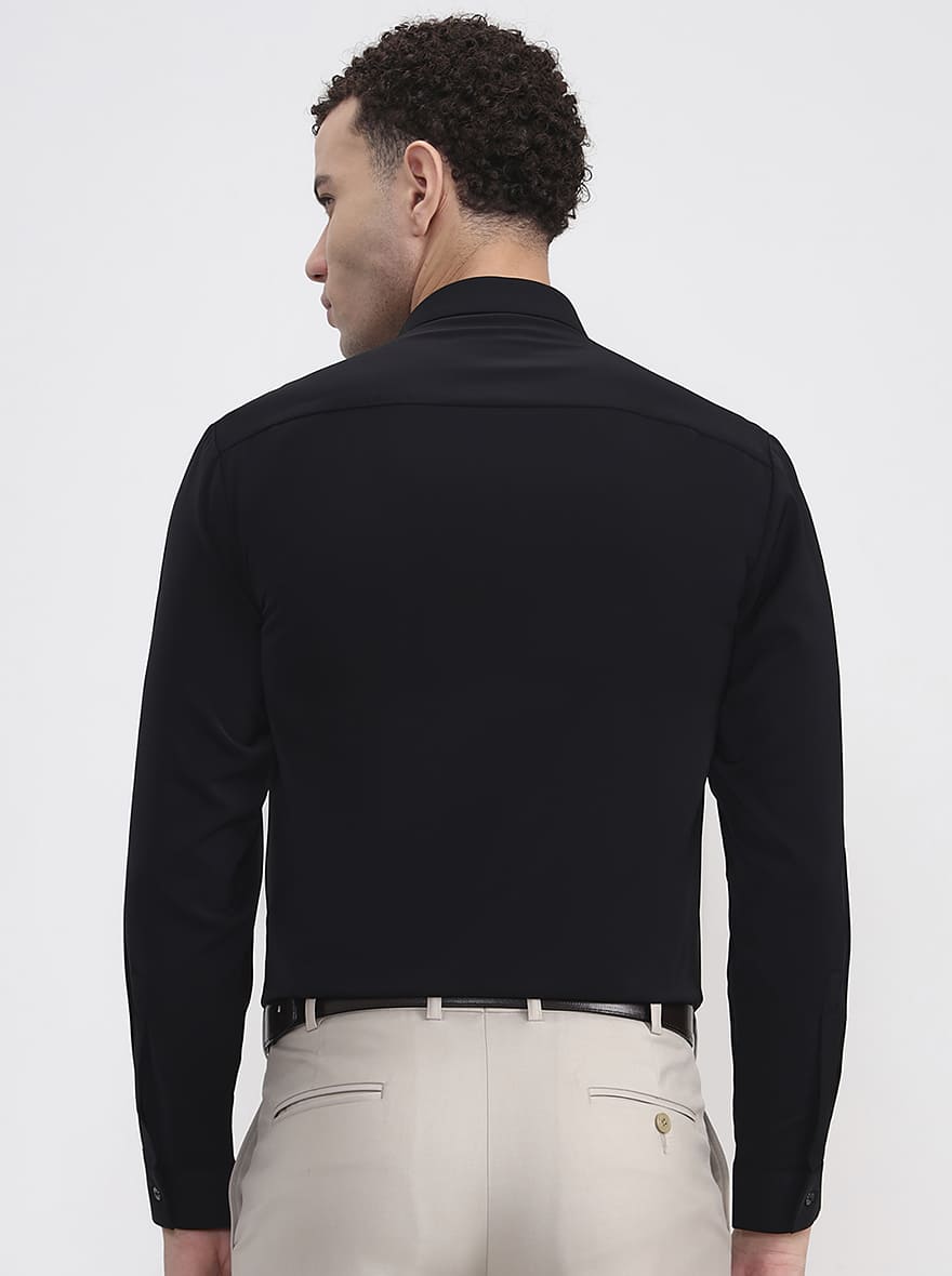 Black Printed Slim Fit Party Wear Shirt | Wyre