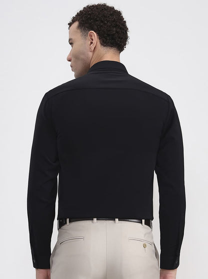 Black Printed Slim Fit Party Wear Shirt | Wyre