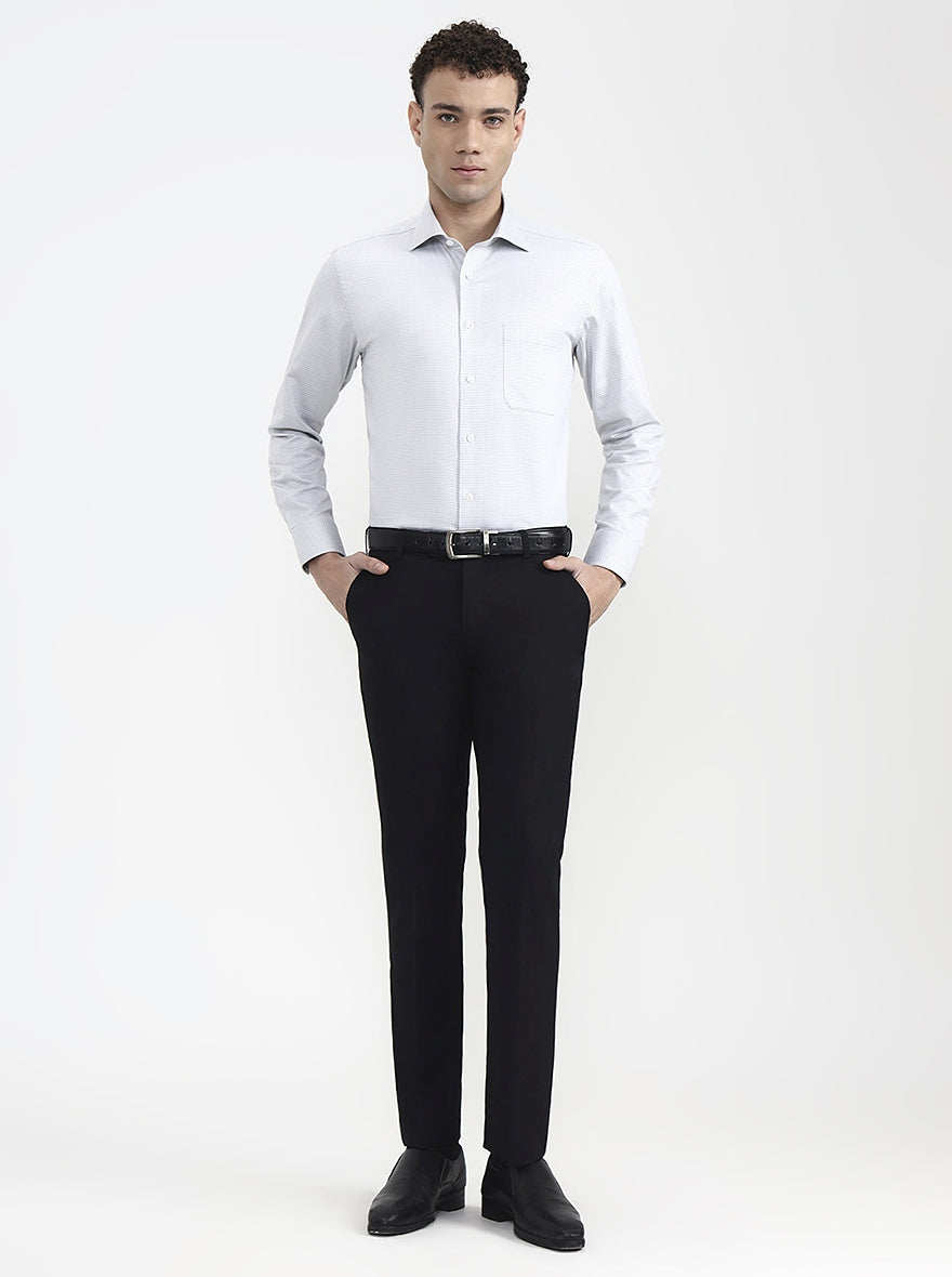 Black Solid Slim Fit Formal Trouser | JadeBlue Super Luxe