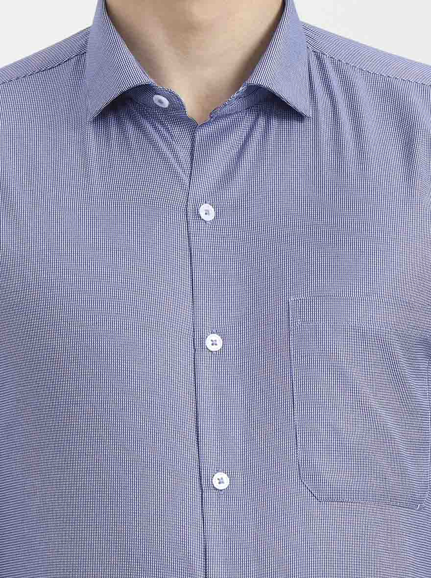 Blue Solid Slim Fit Formal Shirt | Greenfibre
