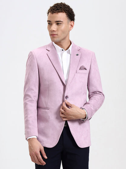 Pink Solid Regular Fit Blazer | Wyre