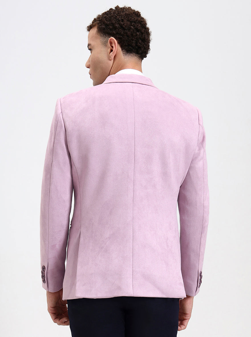 Pink Solid Regular Fit Blazer | Wyre