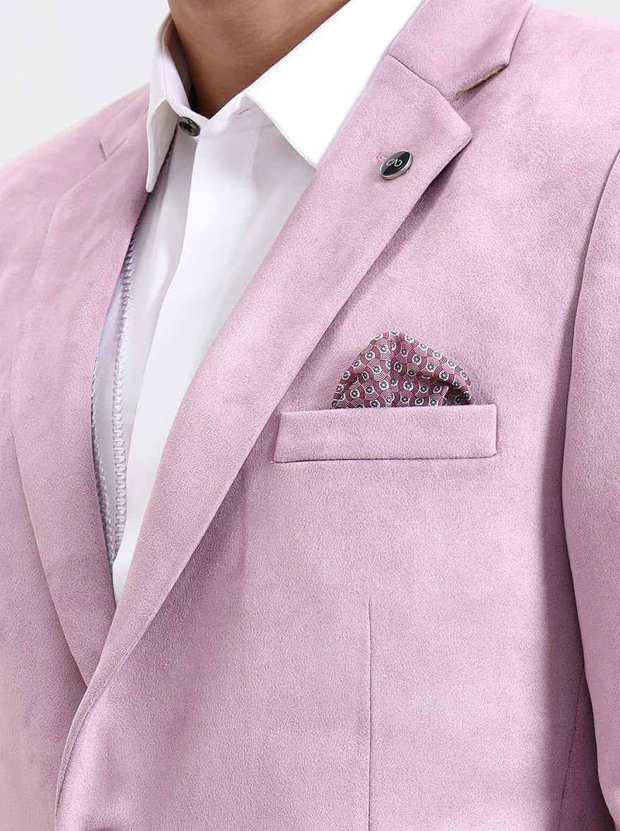 Pink Solid Regular Fit Blazer | Wyre