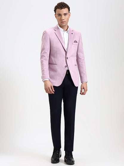 Pink Solid Regular Fit Blazer | Wyre