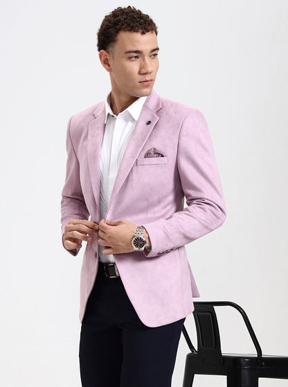 Pink Solid Regular Fit Blazer | Wyre