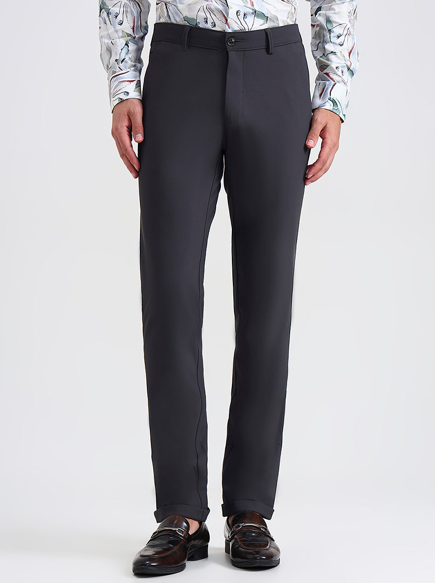 Grey Printed Slim Fit Club Wear Trouser | Wyre