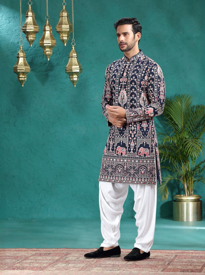Black Embroidered Kurta Pajama | TULA