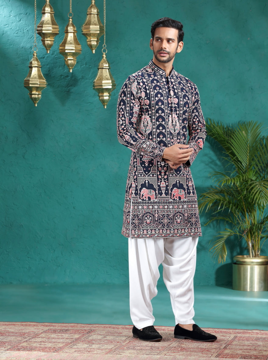 Black Embroidered Kurta Pajama | TULA