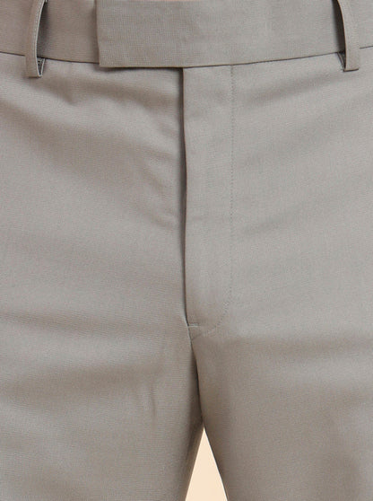 Pista Grey Solid Regular Fit Formal Trouser | JadeBlue