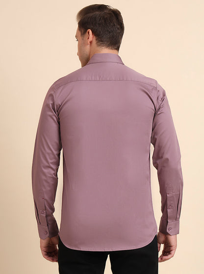 Violet Solid Slim Fit Casual Shirt | JadeBlue