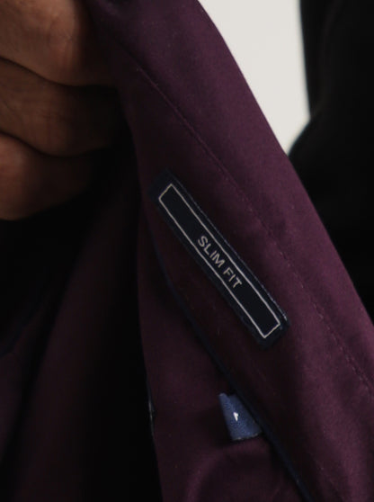 Wine Solid Slim Fit Casual Shirt | JadeBlue