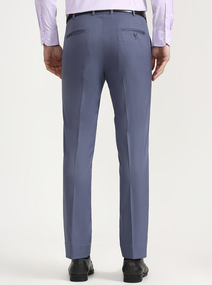 Blue Solid Slim Fit Formal Trouser | JadeBlue Super Luxe