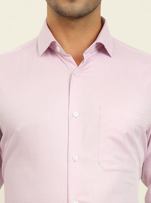 Baby Pink Solid Slim Fit Formal Shirt | Metal