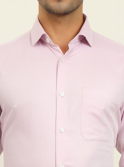 Baby Pink Solid Slim Fit Formal Shirt | Metal