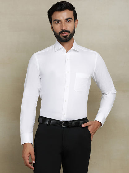 White Dobby Slim fit Formal Shirt | Metal
