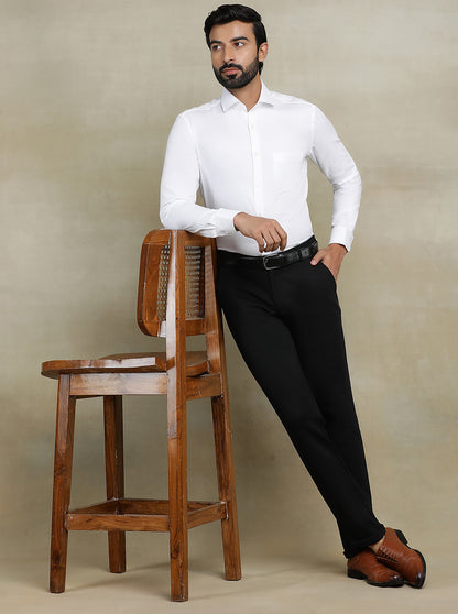 White Dobby Slim fit Formal Shirt | Metal