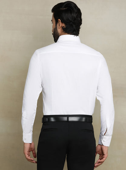 White Dobby Slim fit Formal Shirt | Metal