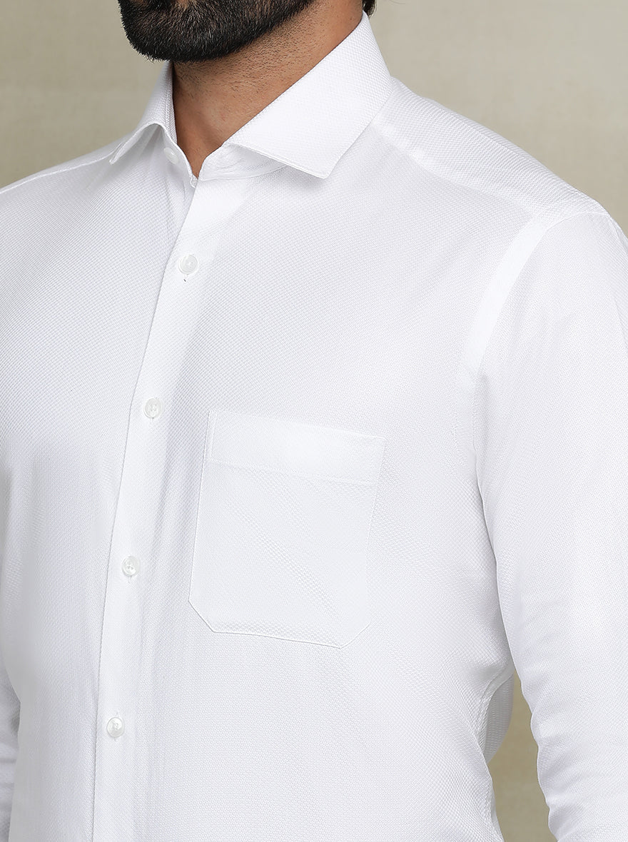 White Dobby Slim fit Formal Shirt | Metal