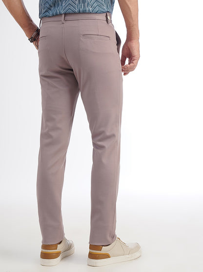 Pink Solid Venice Fit Casual Trouser | JadeBlue