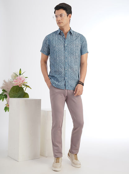Pink Solid Venice Fit Casual Trouser | JadeBlue