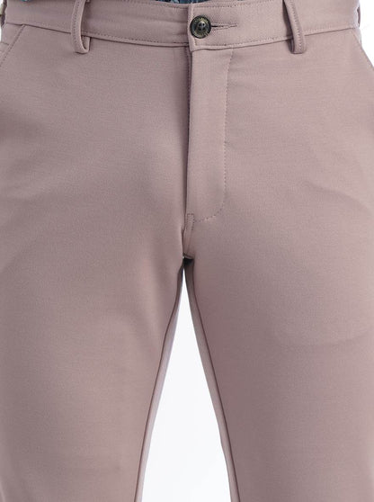 Pink Solid Venice Fit Casual Trouser | JadeBlue