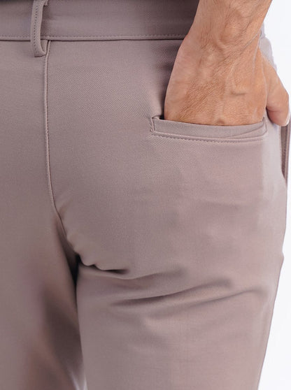 Pink Solid Venice Fit Casual Trouser | JadeBlue