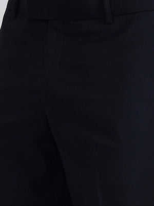 Blue Solid Slim Fit Formal Trouser | Metal