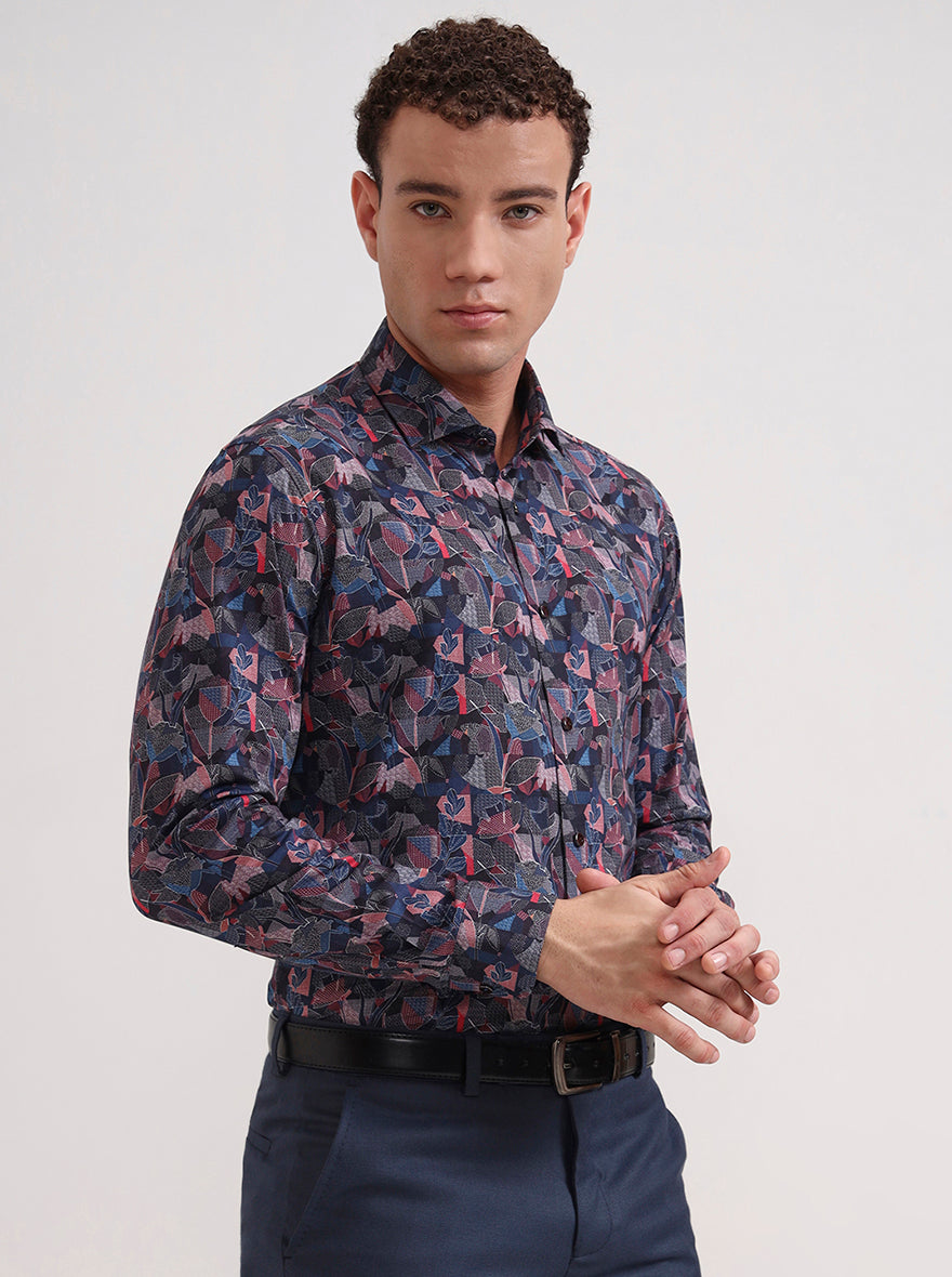 Multicolor Printed Slim Fit Party Wear Shirt | Wyre