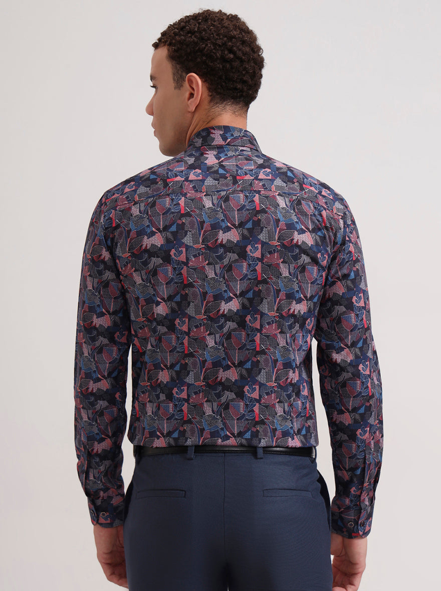 Multicolor Printed Slim Fit Party Wear Shirt | Wyre