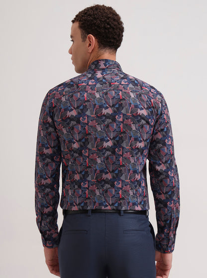 Multicolor Printed Slim Fit Party Wear Shirt | Wyre