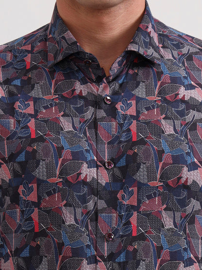 Multicolor Printed Slim Fit Party Wear Shirt | Wyre