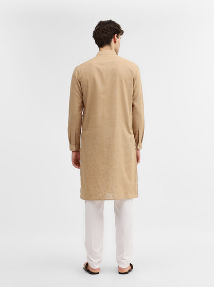 Brown Solid Modi Kurta | JadeBlue