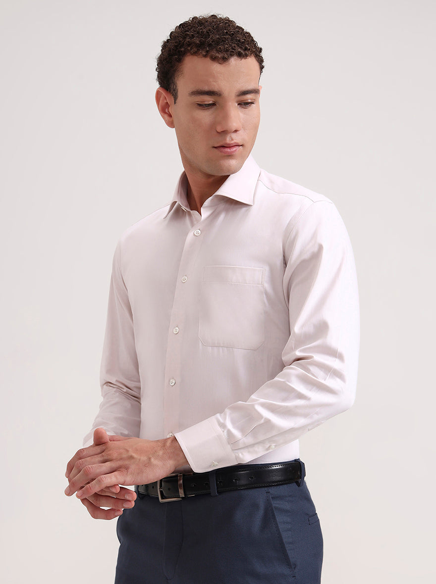Fawn Solid Slim Fit Formal Shirt | JadeBlue Super Luxe