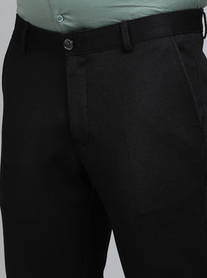 Navy Blue Solid Slim Fit Club Wear Trouser | JB Studio