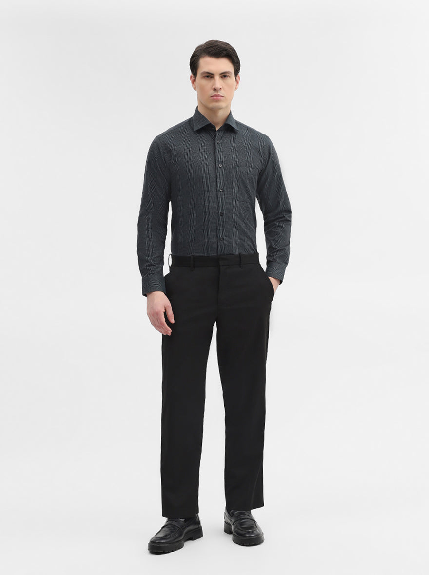 Green Printed Slim Fit Formal Shirt | Metal