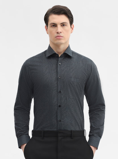 Green Printed Slim Fit Formal Shirt | Metal