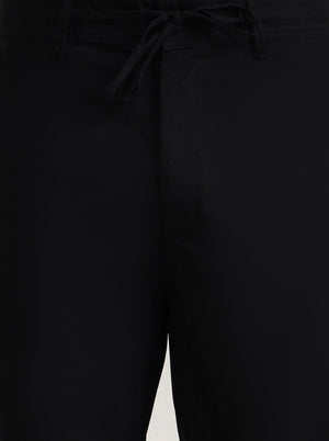 Black Solid Slim Fit Track Pant | JadeBlue