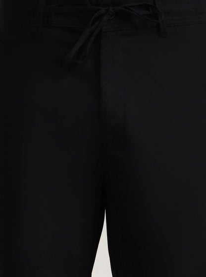 Black Solid Slim Fit Track Pant | JadeBlue