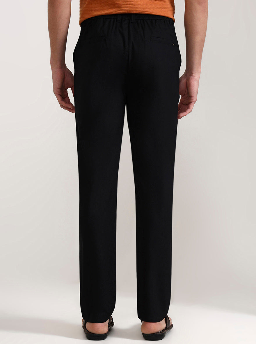 Black Solid Slim Fit Track Pant | JadeBlue