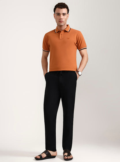 Black Solid Slim Fit Track Pant | JadeBlue