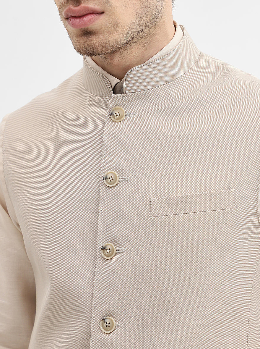 Khaki Solid Regular Fit Modi Jacket | JadeBlue