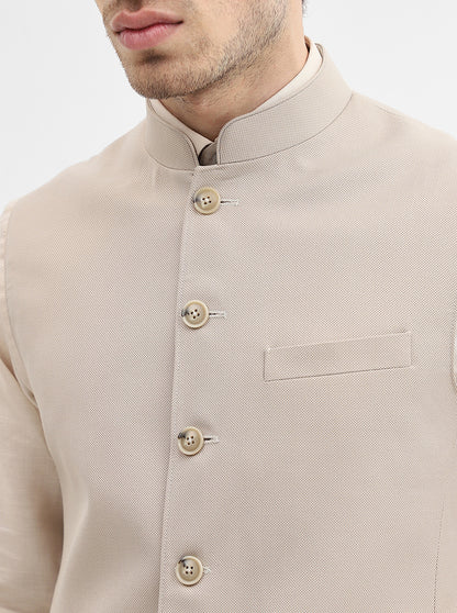 Khaki Solid Regular Fit Modi Jacket | JadeBlue
