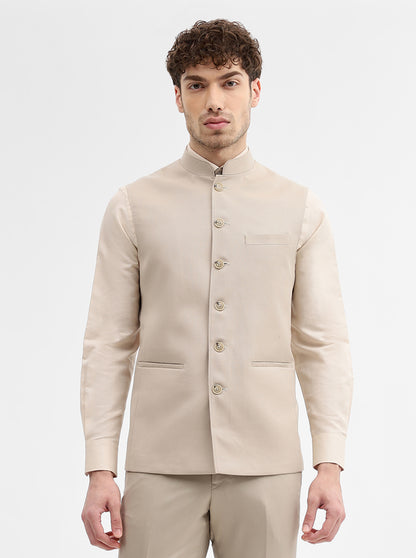 Khaki Solid Regular Fit Modi Jacket | JadeBlue
