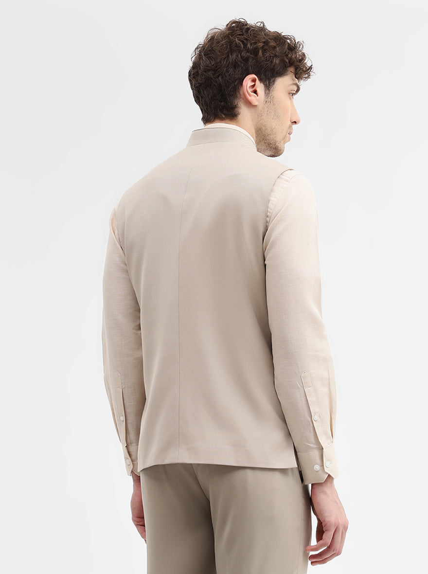 Khaki Solid Regular Fit Modi Jacket | JadeBlue