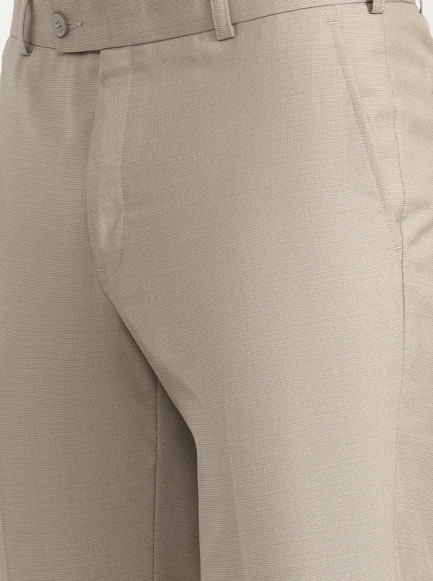 Fawn Solid Slim Fit Formal Trouser | JadeBlue Super Luxe