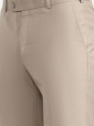 Fawn Solid Slim Fit Formal Trouser | JadeBlue Super Luxe