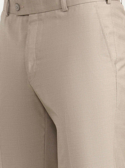 Fawn Solid Slim Fit Formal Trouser | JadeBlue Super Luxe