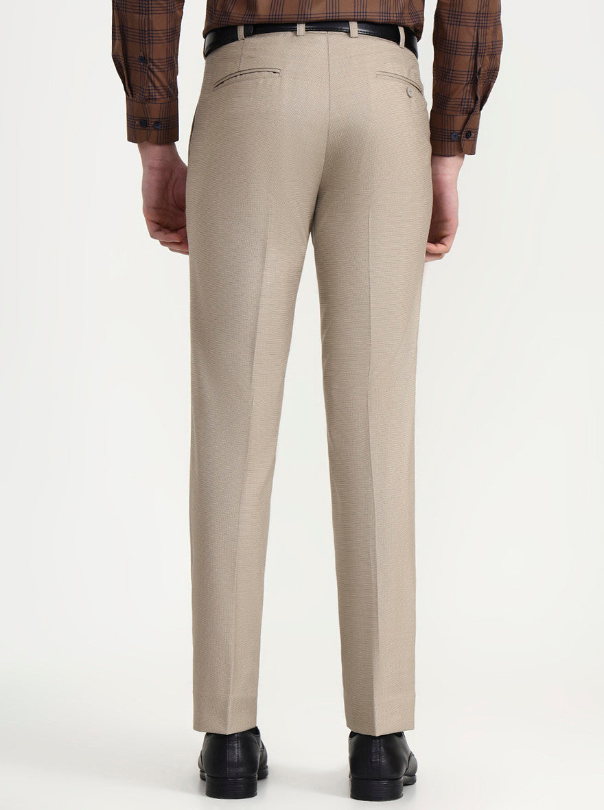 Fawn Solid Slim Fit Formal Trouser | JadeBlue Super Luxe